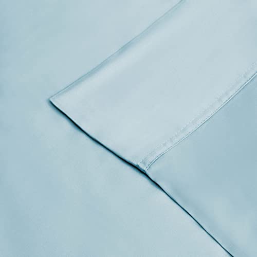 100% Rayon from Bamboo, Extremely Comfortable, Softer than Cotton, 2 Piece King Pillowcase Set, Solid Light Blue