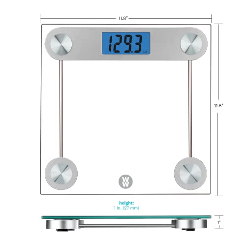 WW Scales by Conair Digital Glass Bathroom Scale, 400 Lbs. Capacity