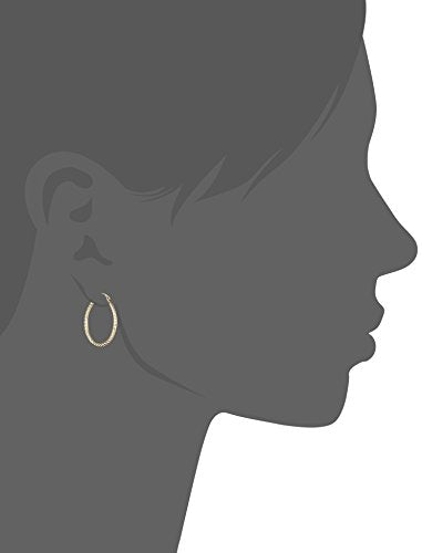 14k Yellow Gold Cable Hoop Earrings