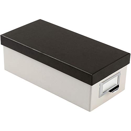"Oxford Index Card Storage Box, 3" x 5", Marble White/Black" (406350)