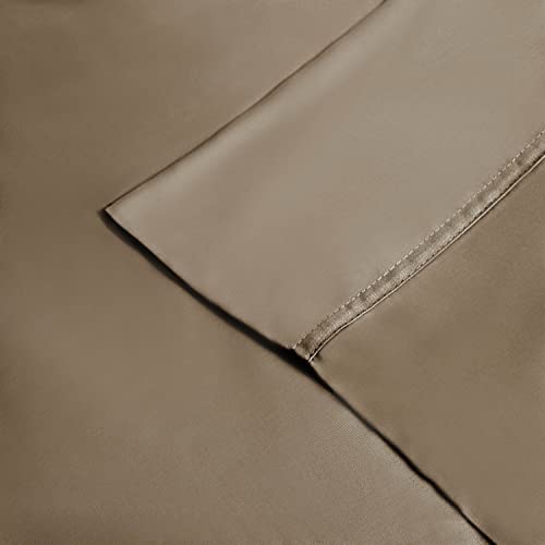 100% Rayon from Bamboo, Extremely Comfortable, Softer than Cotton, 2 Piece King Pillowcase Set, Solid Taupe