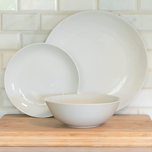 10 Strawberry Street Simply Coupe Dinnerware Set, White, Service for 4 (12 Piece)