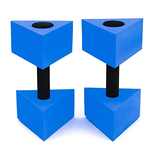 12" Triangular Aquatic Exercise Dumbells - Set of 2 - for Water Aerobics - by Trademark Innovations (Blue)