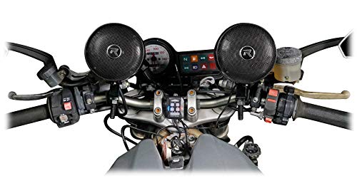 (2) Rockville RockNRide 3" Powered Bluetooth Metal Motorcycle Handlebar Speakers