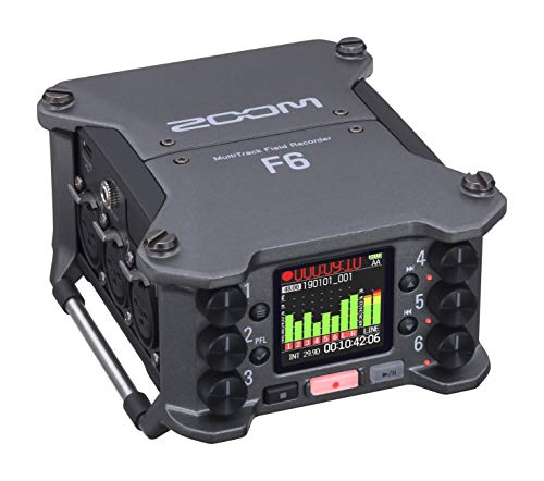 Zoom F6 Field Recorder/Mixer, Professional Field Recording, Audio for Video, 32-Bit Float Recording, 14 Channel Recorder, 6 XLR Inputs, Timecode, Ambisonics Mode, Battery Powered, iOS Wireless Control