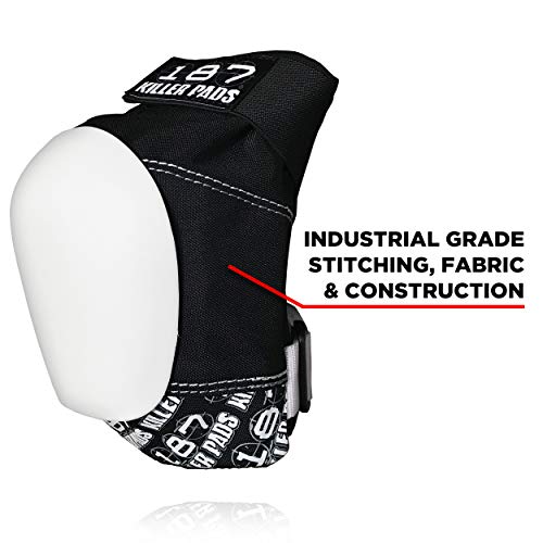 187 Killer Pads Pro Knee Pad, Black/White, X- Small