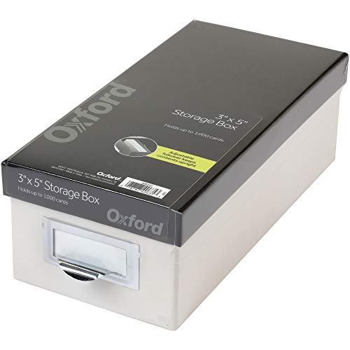 "Oxford Index Card Storage Box, 3" x 5", Marble White/Black" (406350)