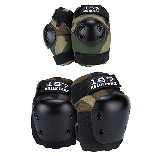 187 Killer Pads Knee Pads, Elbow Pads Combo Pack, Camo, X- Small