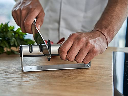 ZWILLING Twinsharp Premium Professional Kitchen Knife Sharpener - Chefs Knife Sharpener, Durable, Stainless Steel