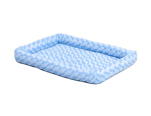 18L-Inch Blue Dog Bed or Cat Bed w/Comfortable Bolster | Ideal for Toy Dog Breeds & Fits an 18-Inch Dog Crate | Easy Maintenance Machine Wash & Dry | 1-Year Warranty