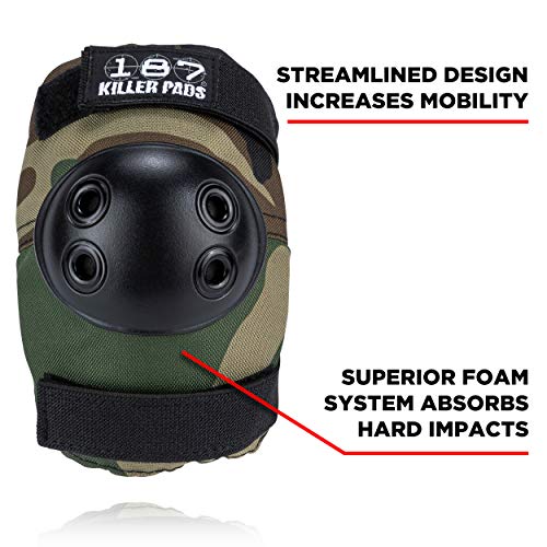 187 Killer Pads Knee Pads, Elbow Pads Combo Pack, Camo, X- Small