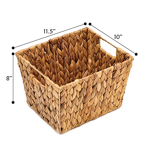 11.5" Hyacinth Storage Basket with Handles, Rectangular, by Trademark Innovations
