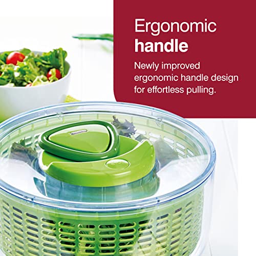ZYLISS Easy Spin Salad Spinner, Large, Green, BPA Free