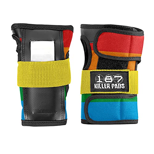 187 KILLER PADS Wrist Guard, Rainbow, Medium