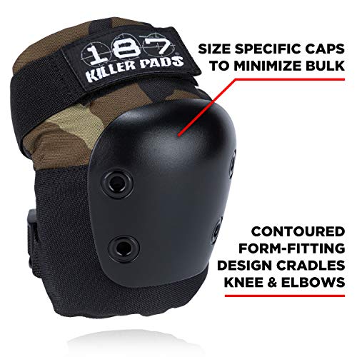 187 Killer Pads Knee Pads, Elbow Pads Combo Pack, Camo, X- Small