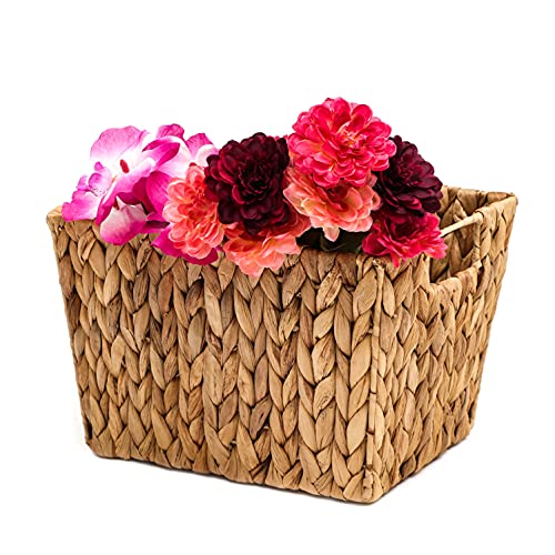 11.5" Hyacinth Storage Basket with Handles, Rectangular, by Trademark Innovations