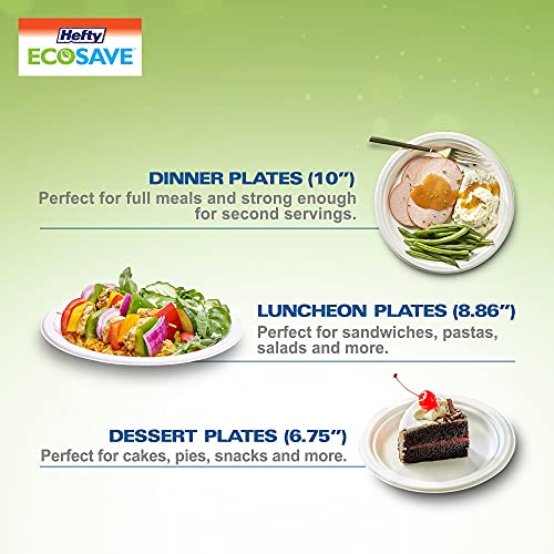 "Hefty ECOSAVE Compostable Disposable Paper Plates Dinner 10", 125 Count