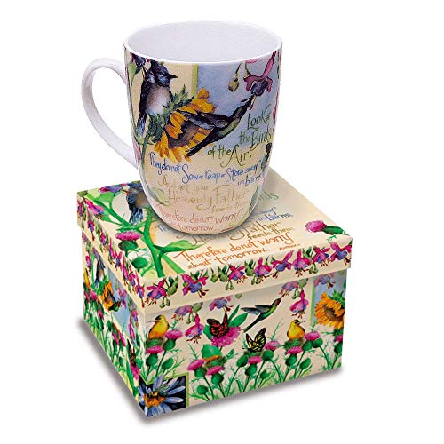 12 Oz. Wild Bird Ceramic Coffee Mug with Bible Verse Matthew 6:26 Gift Boxed