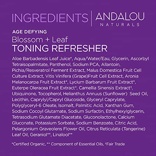  Andalou Naturals HS-9622 Blossom Plus Leaf Toning Refresher, 6 Ounce