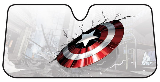 003756R01 Marvel Captain America Broken Shield Accordion Sunshade Bubble